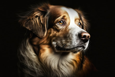Dog Love Portrait Animal Beautiful. Generative AIの素材