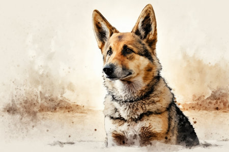 dog, a watercolor style computer drawing of an animal. Generative AIの素材