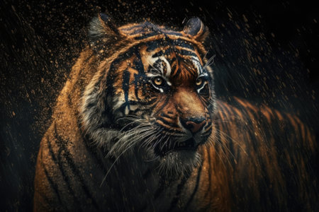 when the beautiful Sumatran tiger is in a bad mood,. Generative AIの素材