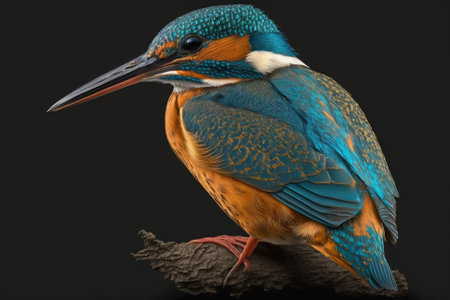 The common kingfisher, also called the Eurasian kingfisher, is an Alcedo atthis. Generative AIの素材