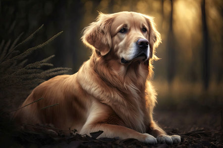 golden Retriever. Generative AIの素材