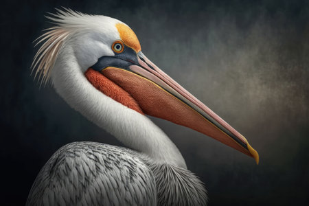 Adult Dalmatian Pelican (Pelecanus crispus). Generative AIの素材