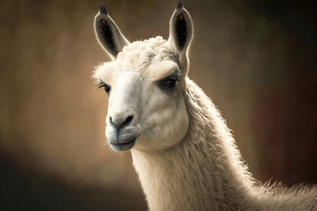 Llama (old glams) (long glams). Domestic animal. Generative AIの素材