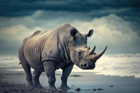 a picture of a rhinoceros from Africa. Generative AIの素材