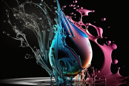 A drop of ink in water undefined background. Generative AIの素材