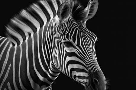 Beautiful Zebra Black And White Face. Generative AIの素材