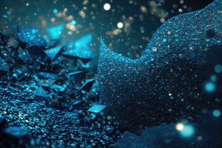 Christmas abstract background with blue glitter. Generative AIの素材