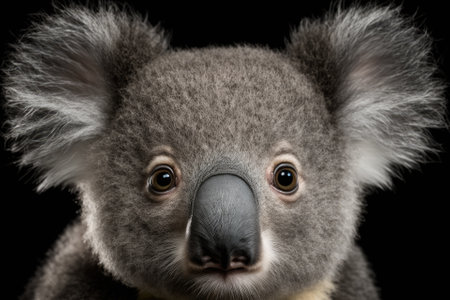 Close up of a 9 month old Koala bear (Phascolarctos cinereus). Generative AIの素材