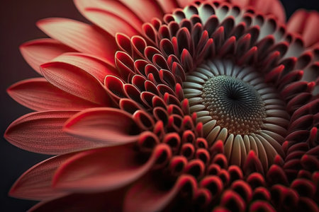 Detailed Shots of a Red Petal Flower. Generative AIの素材