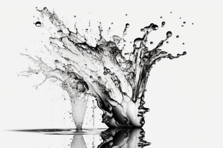 Isolated water splash on a white background. Generative AIの素材