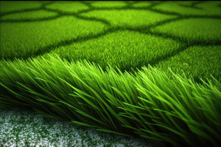 Natural background with artificial grass in green. Generative AIの素材