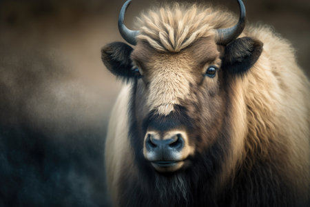 Mishmi takin. Portrait. Animals. Budorcas taxicolor taxicolor. Generative AIの素材