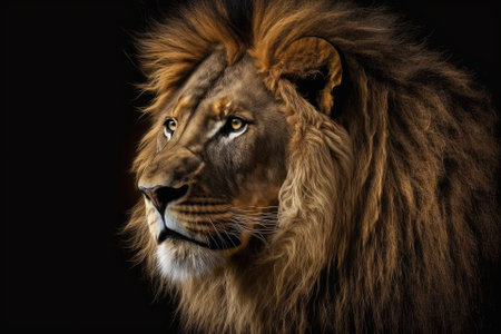 Portrait of a wild animal, Lion King, single. Generative AIの素材