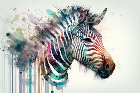 This is a cute zebra with a watercolor look. Generative AIの素材