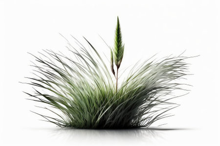lone grass blade against a white background. Included clipping path for your design. Generative AIの素材