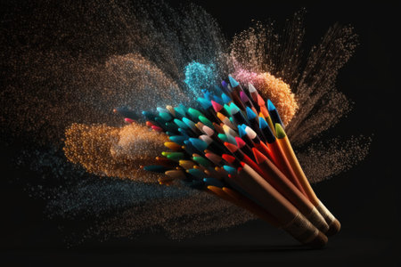 a range of hues Combine fireworks or collections of firecrackers against a dark background. Generative AIの素材