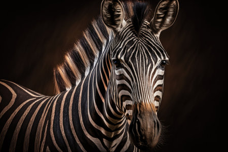 Zebra portrait. Generative AIの素材