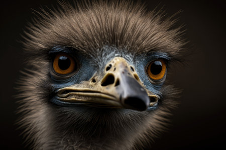 the face of an ostrich. Generative AIの素材