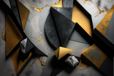 textured wall in shades of gray and gold. Background, pattern, and painting surface abstraction. Generative AIの素材