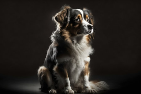 studio shot of a dog on a plain background. Generative AIの素材