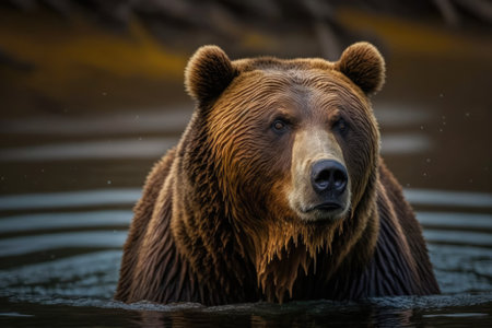 The grizzly bear is a type of brown bear that lives in North America. It is also called the North American brown bear or just grizzly. Generative AIの素材