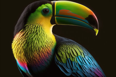 Keel Billed Toucan, from Central America. Generative AIの素材