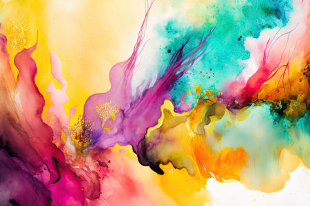 Background of vivid abstract watercolor. Generative AIの素材