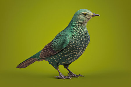 Cuckoo, Cuculus canorus, single bird male on green background. Generative AIの素材