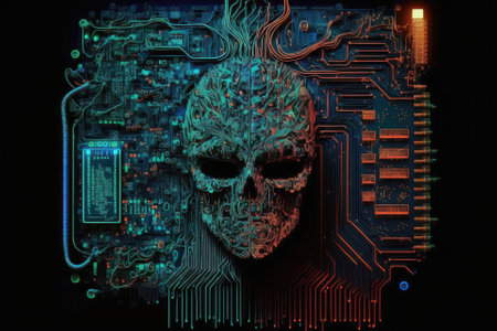 electrical computer circuitry artificial intelligence. Generative AIの素材