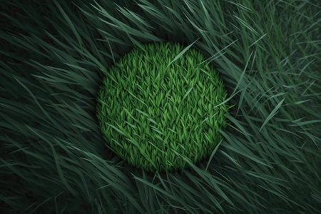 a top view of a texture of green grass. Generative AIの素材