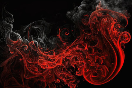 black with red smoke. Generative AIの素材
