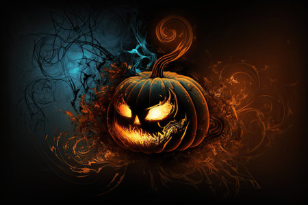 Abstract Halloween background. Generative AIの素材