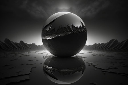 Dark sphere. Generative AIの素材