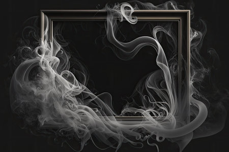 Frame smoke on a dark background. Generative AIの素材