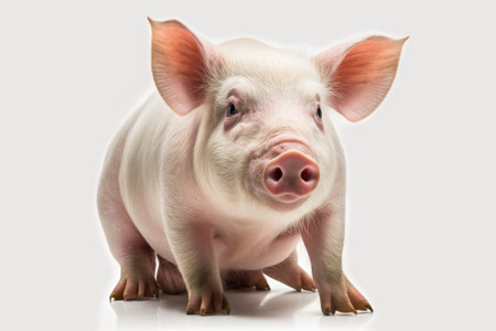 Pig with a white background is depicted. Generative AIの素材