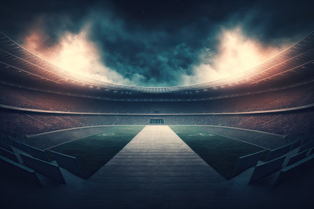 Sport Backgrounds. Soccer stadium. Generative AIの素材