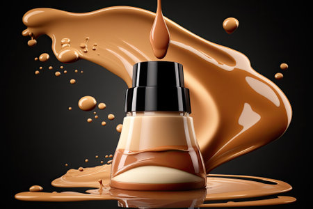 makeup concealer with liquid foundation splash,. Generative AIの素材