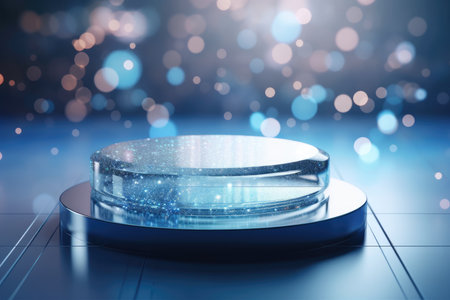 Beauty and fashion background with bokeh and a platform for product display. Generative AIの素材