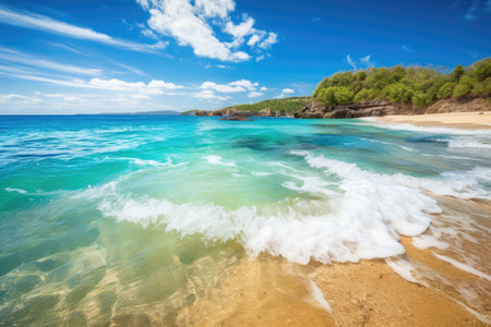 Caribbean sea, sand. Generative AIの素材
