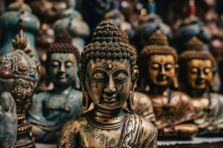 Buddhism uses statues of the Buddha as amulets. Generative AIの素材