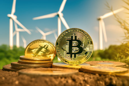 Bitcoin mining using green energy. sources of alternative energy for mining cryptocurrencies. two fold exposure. Generative AIの素材