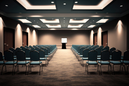 Empty conference room ready for audience. Generative AIの素材
