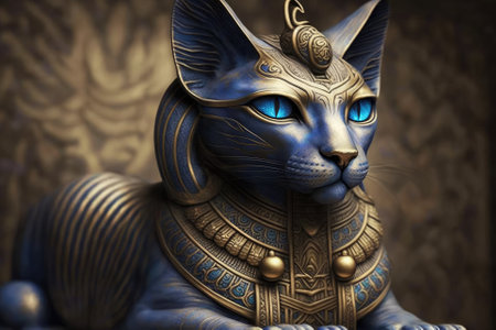 Egyptian deity Bast, the cat. Generative AIの素材