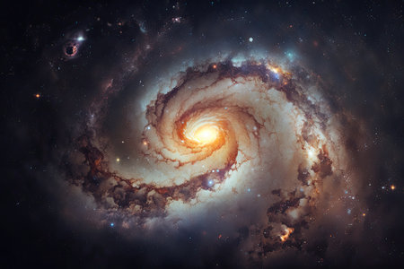 Close up of Milky way galaxy with stars and space dust in the universe. Generative AIの素材