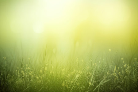 background with a greenish haze and sunshine. Generative AIの素材