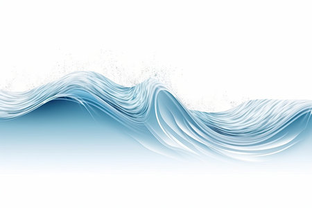 crystalline waves Isolated water wave on a white background. Generative AIの素材
