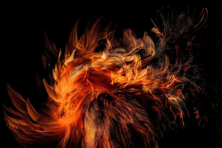 Fire abstraction of the Phoenix bird. Generative AIの素材