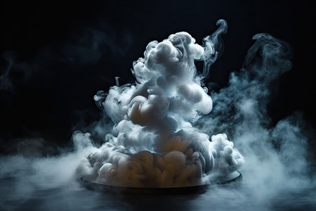 For various projects, use this shot of realistic dry ice smoke clouds and fog. Generative AIの素材