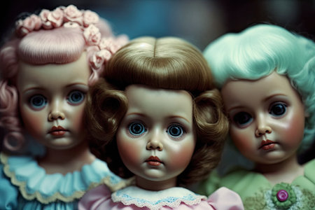 Plastic dolls. Generative AIの素材