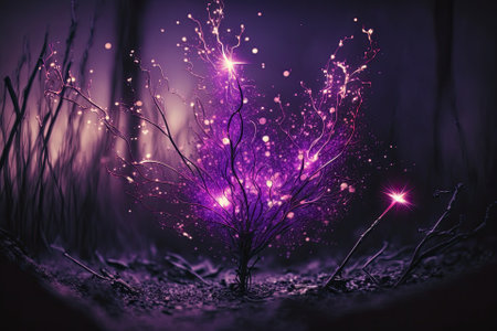 Purple Sparklers. Generative AIの素材